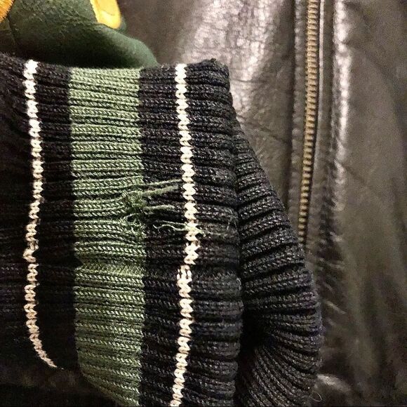 G3 Vintage G-III Carl Banks Green Bay Packers Full Genuine Leather Jacket XXL 2X - Picture 4 of 11